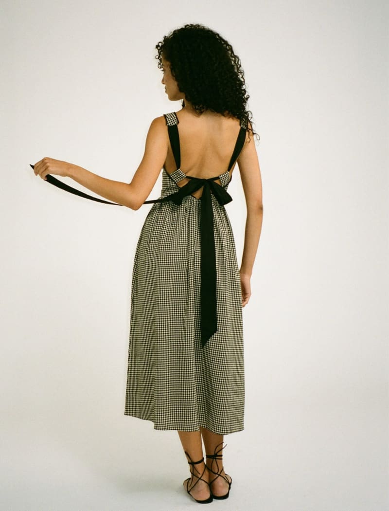Toulouse Midi Dress | Black Gingham - Midi Dress