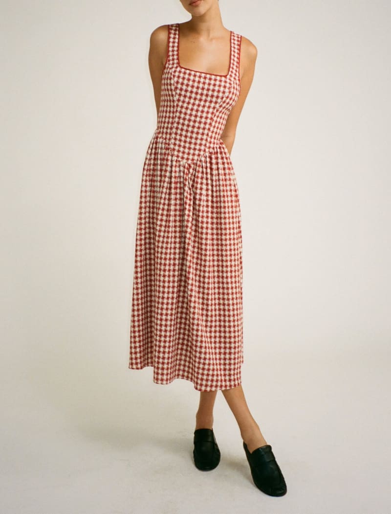 ハーリップトゥ　Lady Checkered Belted Midi Dress 71722RrUFCL._UY1000_.jpg