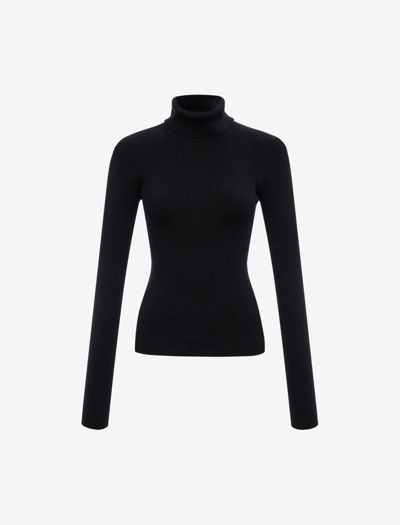 Turtleneck Top | Black