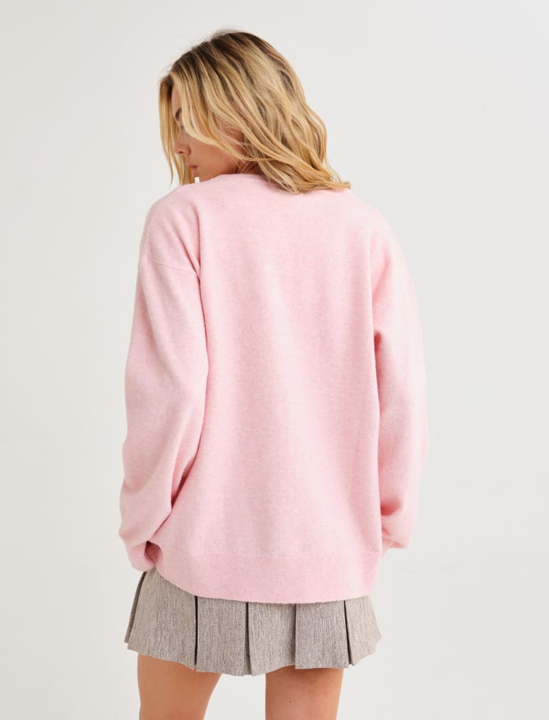 Vail V-Neck Sweater | Al Dente Pink - Sweaters