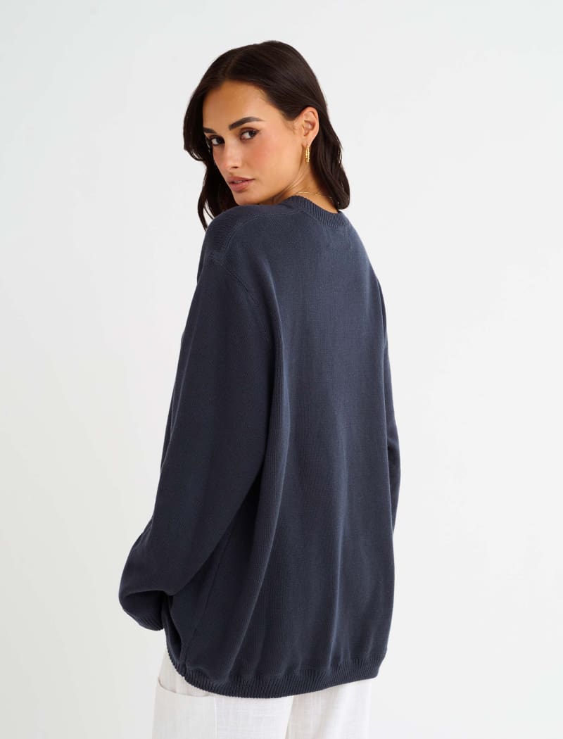 Varsity Henley | Navy - Knitwear