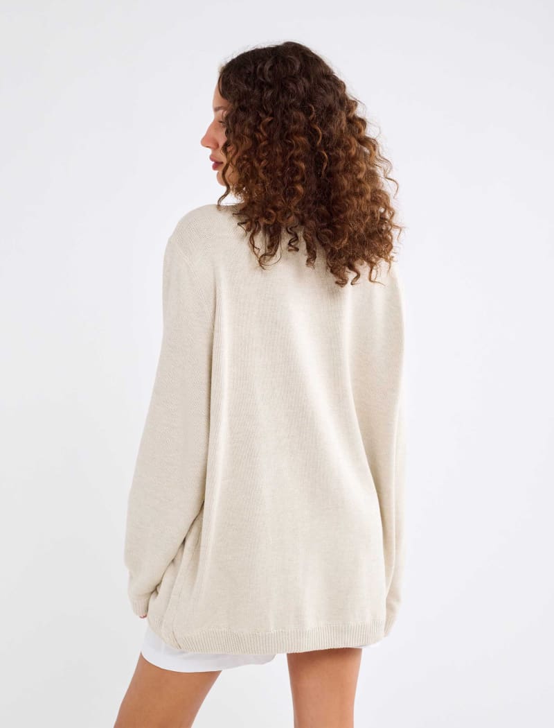 Varsity Henley | Oat - Knitwear