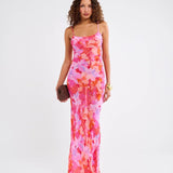 Vintage Slip Maxi Dress | Watercolor Pansy - Maxi Dress