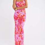 Vintage Slip Maxi Dress | Watercolor Pansy - Maxi Dress