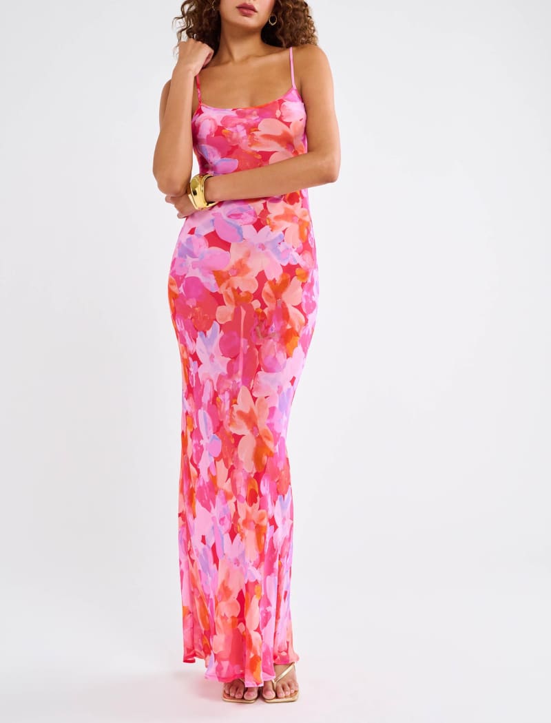 Vintage Slip Maxi Dress | Watercolor Pansy - Maxi Dress