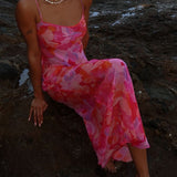 Vintage Slip Maxi Dress | Watercolor Pansy