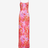 Vintage Slip Maxi Dress | Watercolor Pansy - Maxi Dress