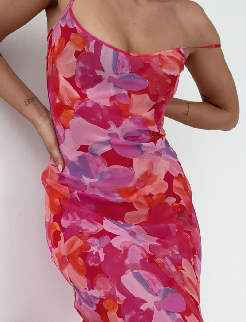 Vintage Slip Maxi Dress | Watercolor Pansy - Maxi Dress