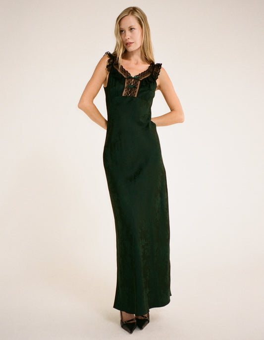 Windsor Maxi Dress | Emerald Jacquard - XS Windsor Maxi Dress | Emerald Jacquard - XS