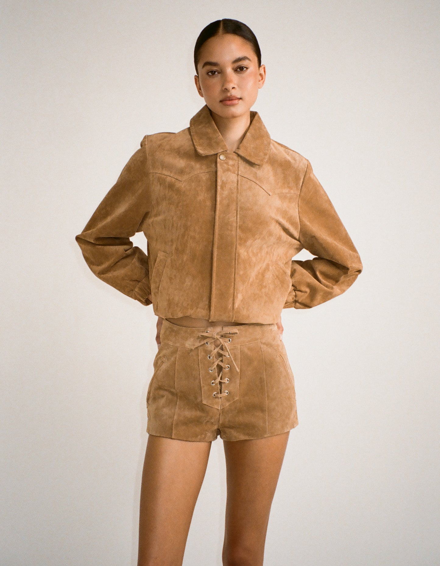 Preston Bomber | Saddle Suede