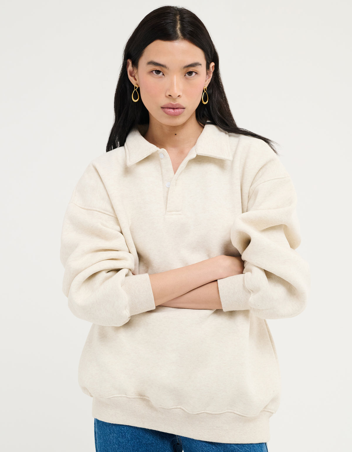 Women's / Unisex Oversized Airport Sweatshirt in Oat