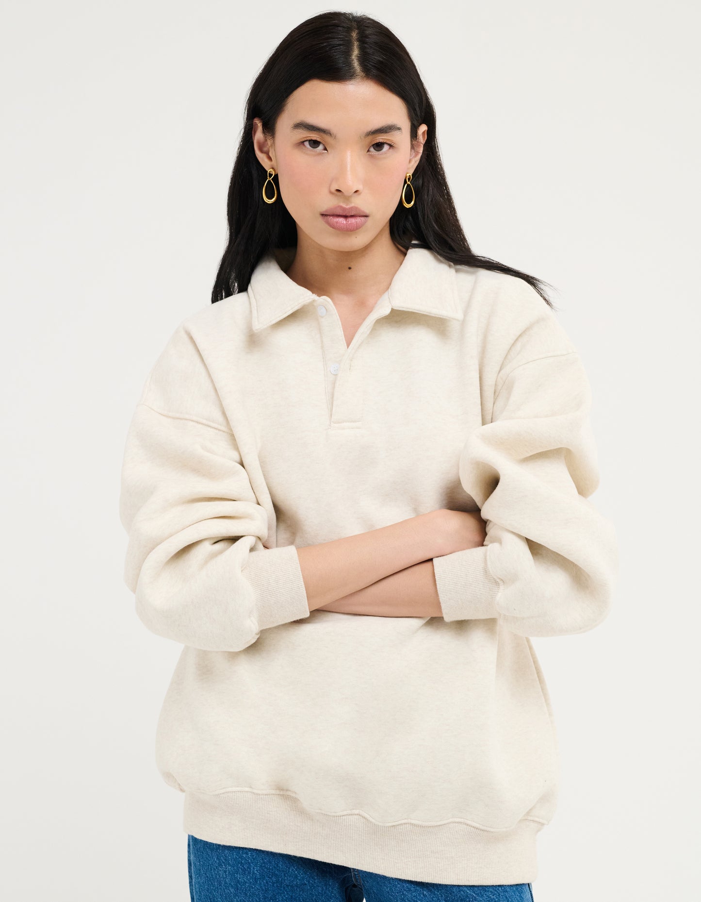 Women's / Unisex Oversized Airport Sweatshirt in Oat