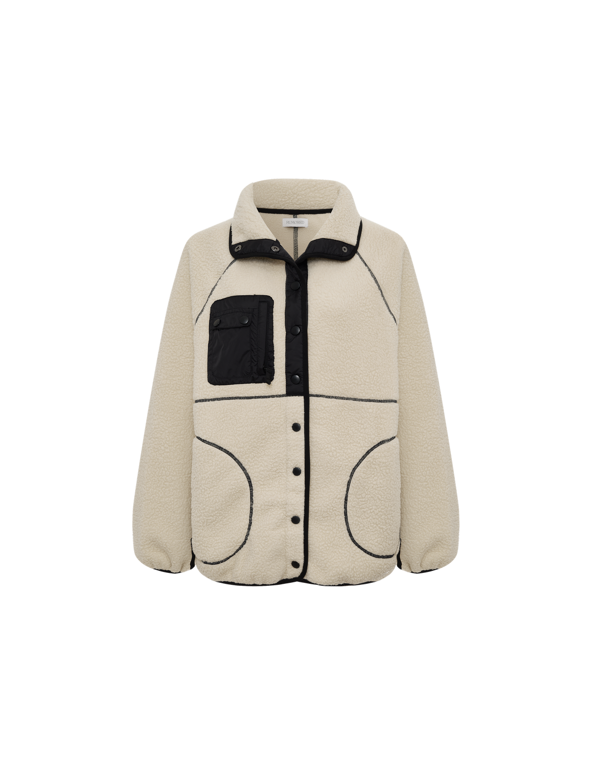 Ecru Sherpa Jacket with Black details
