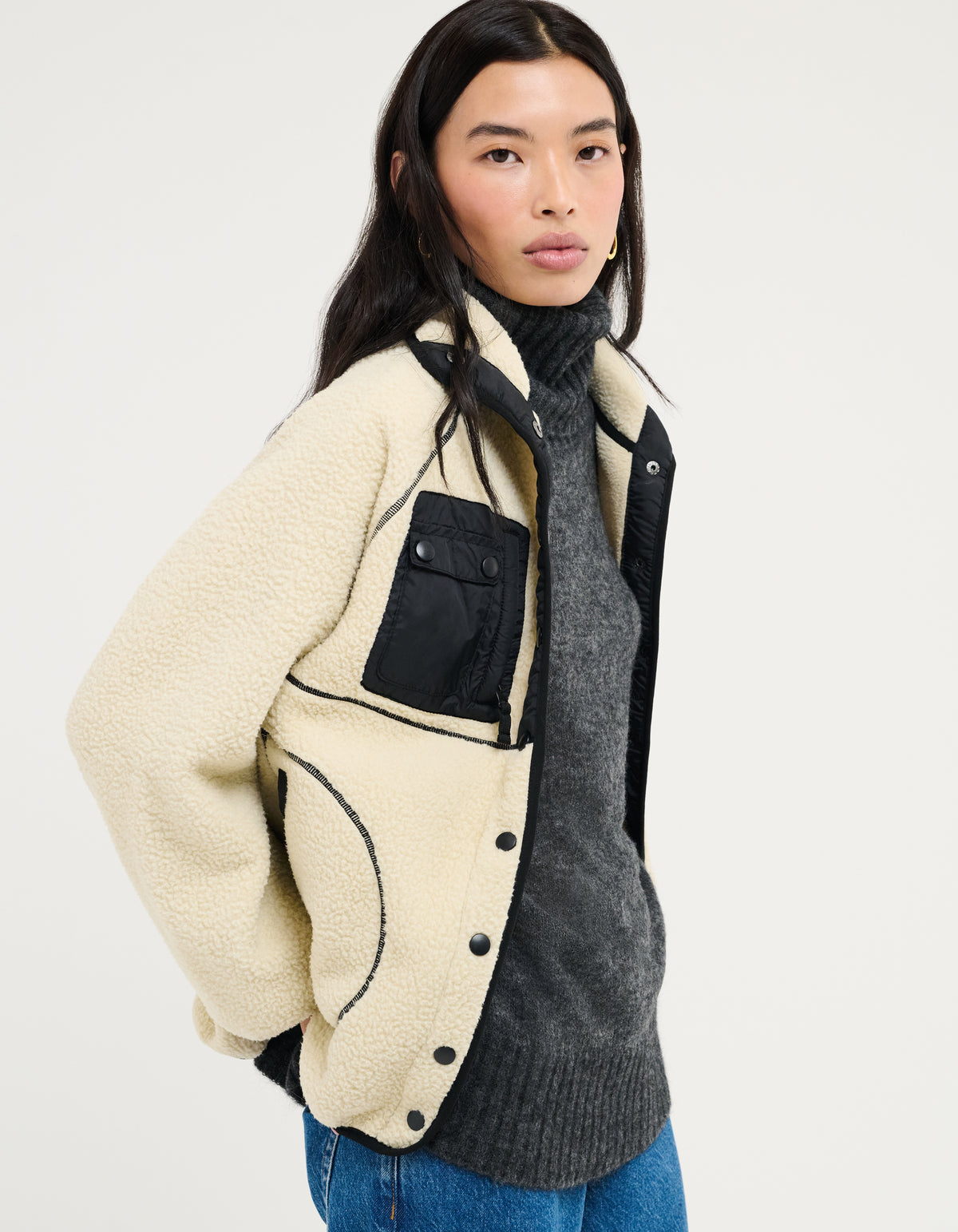Aprés Sherpa Jacket in Ecru
