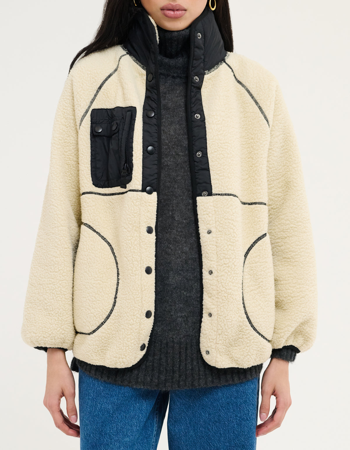 Aprés Sherpa Jacket in Ecru