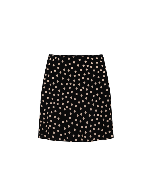 Silhouette Mini Skirt | Black Ditsy Dot