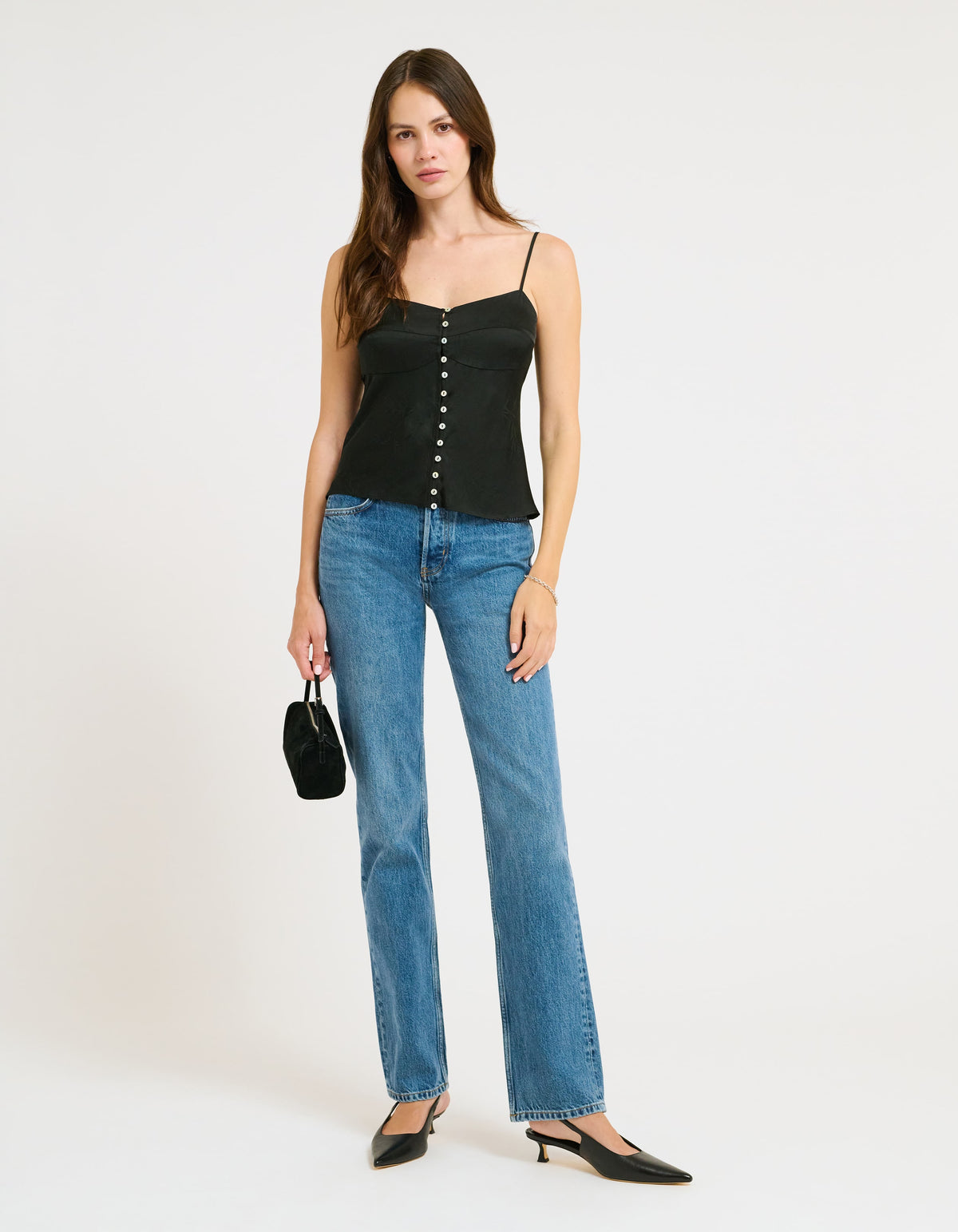  black jacquard cami top