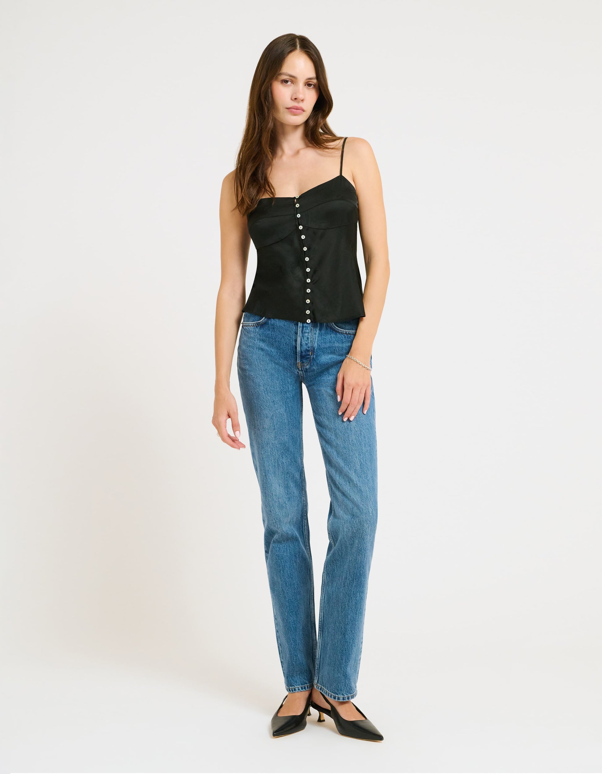  black jacquard cami top