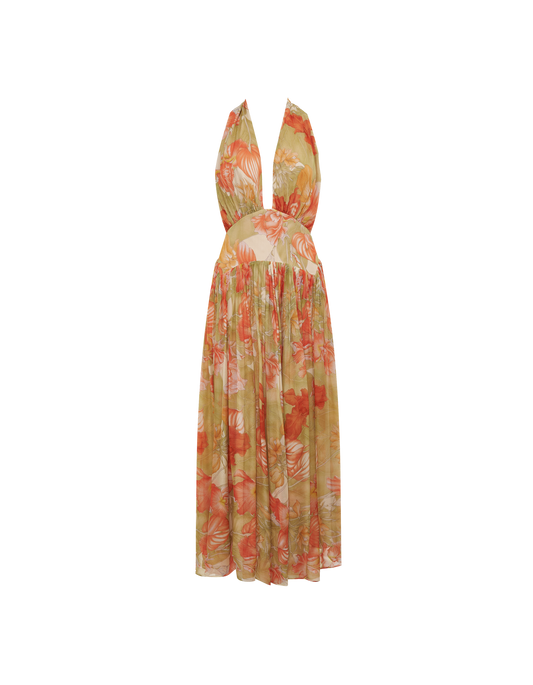 Boulevard Midi Dress | Botanical Sunrise
