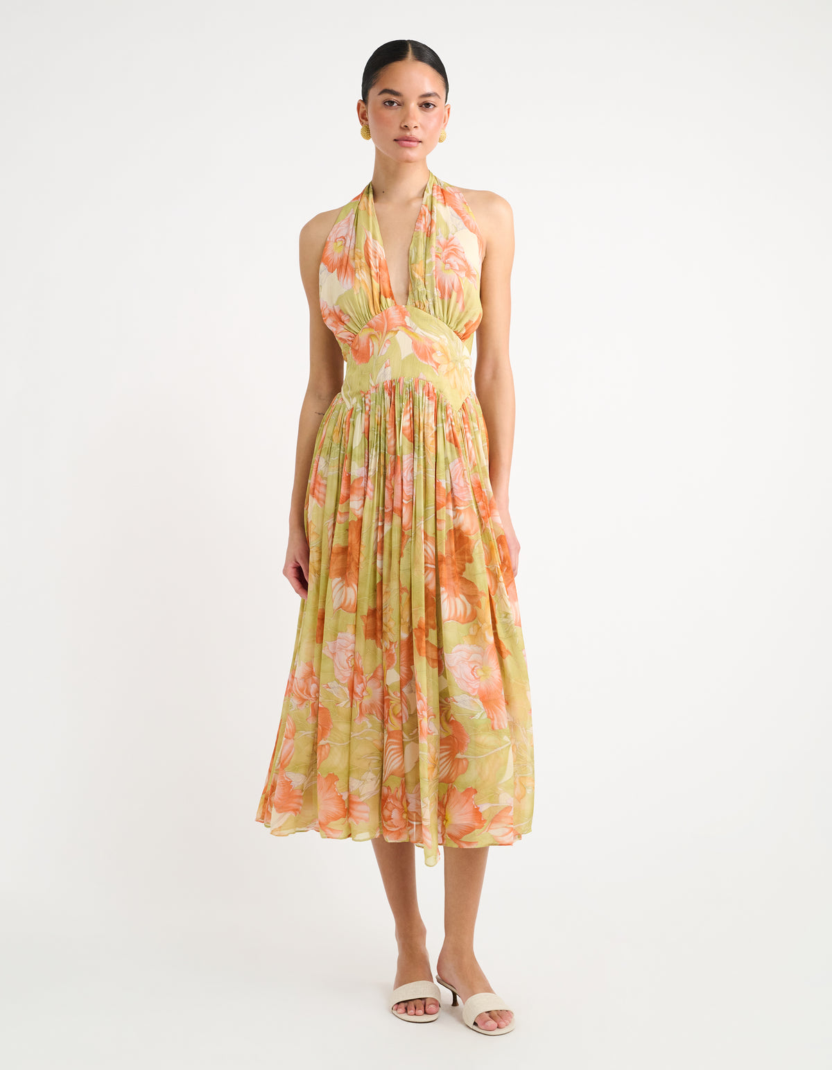 Boulevard Midi Dress | Botanical Sunrise