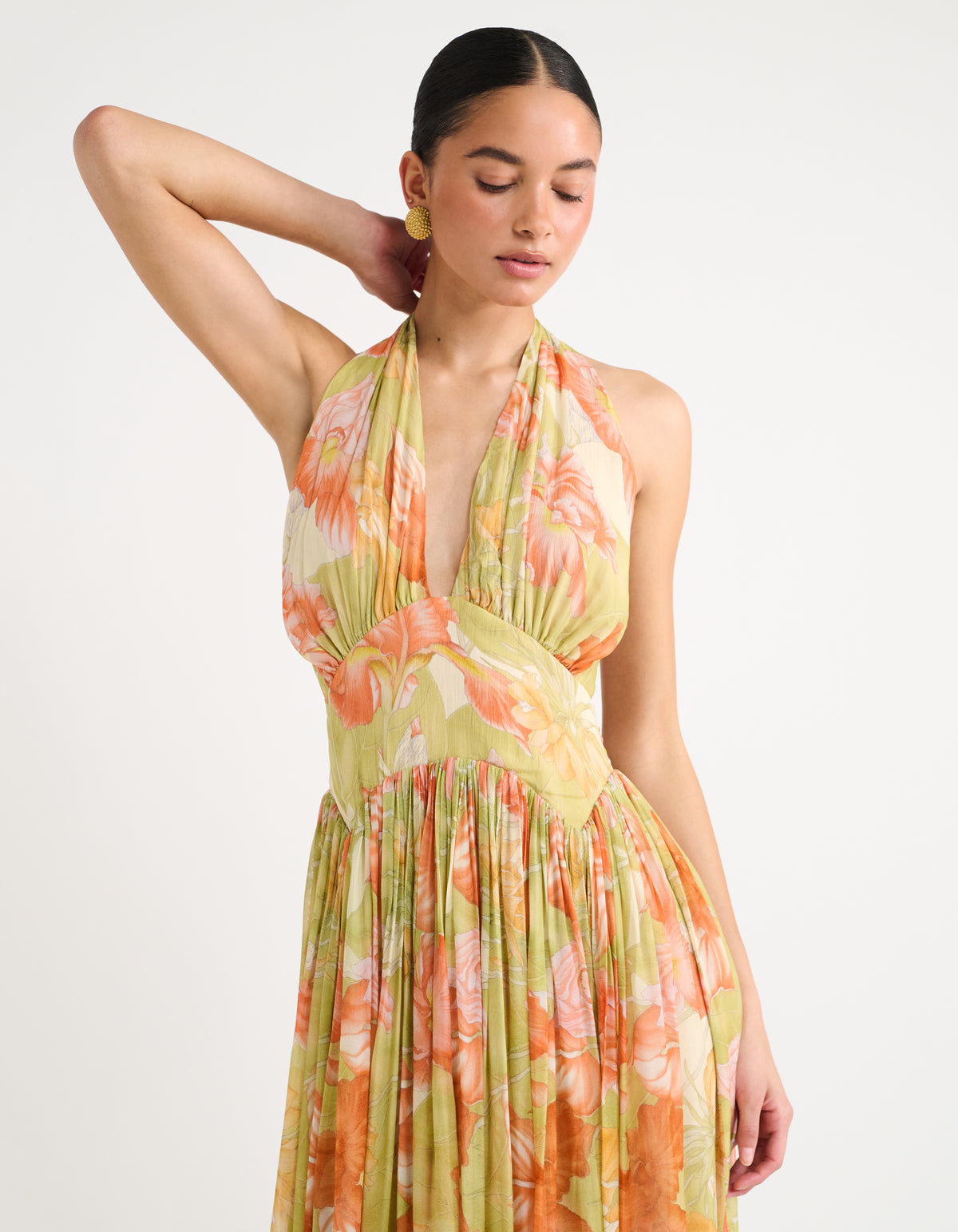Boulevard Midi Dress | Botanical Sunrise