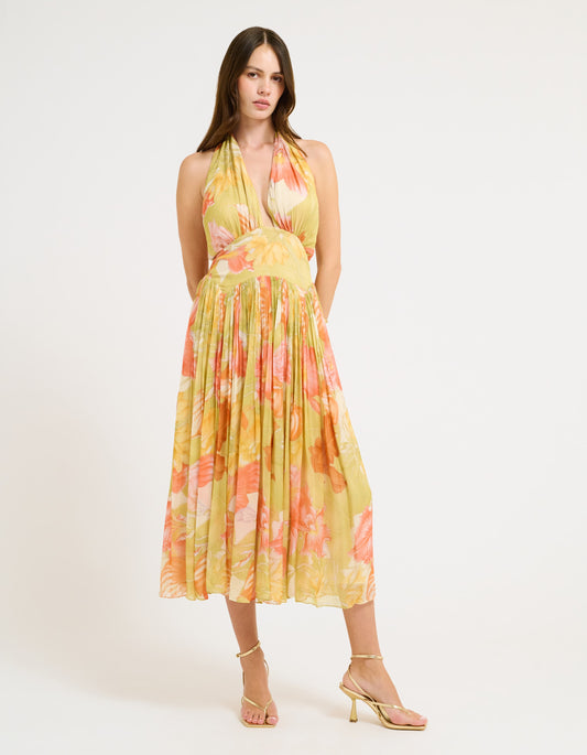 Boulevard Midi Dress | Botanical Sunrise