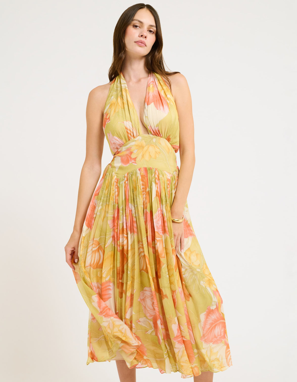 Boulevard Midi Dress | Botanical Sunrise