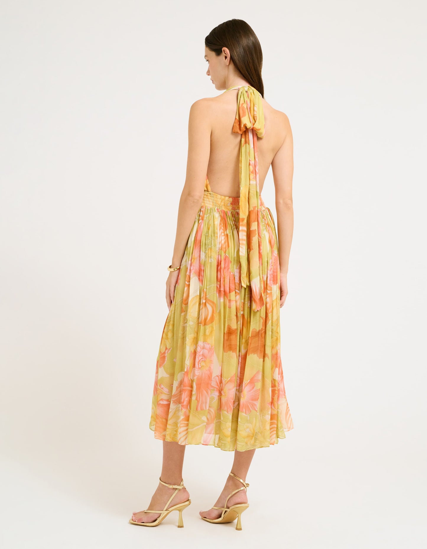 Backless with halter tie neck