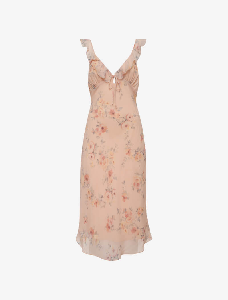 Butterfly Midi Dress | Blush Whisper Floral Rumored Butterfly Midi Dress | Blush Whisper Floral Rumored