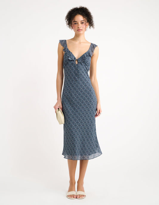 Butterfly Midi Dress | Mediterranean Tile