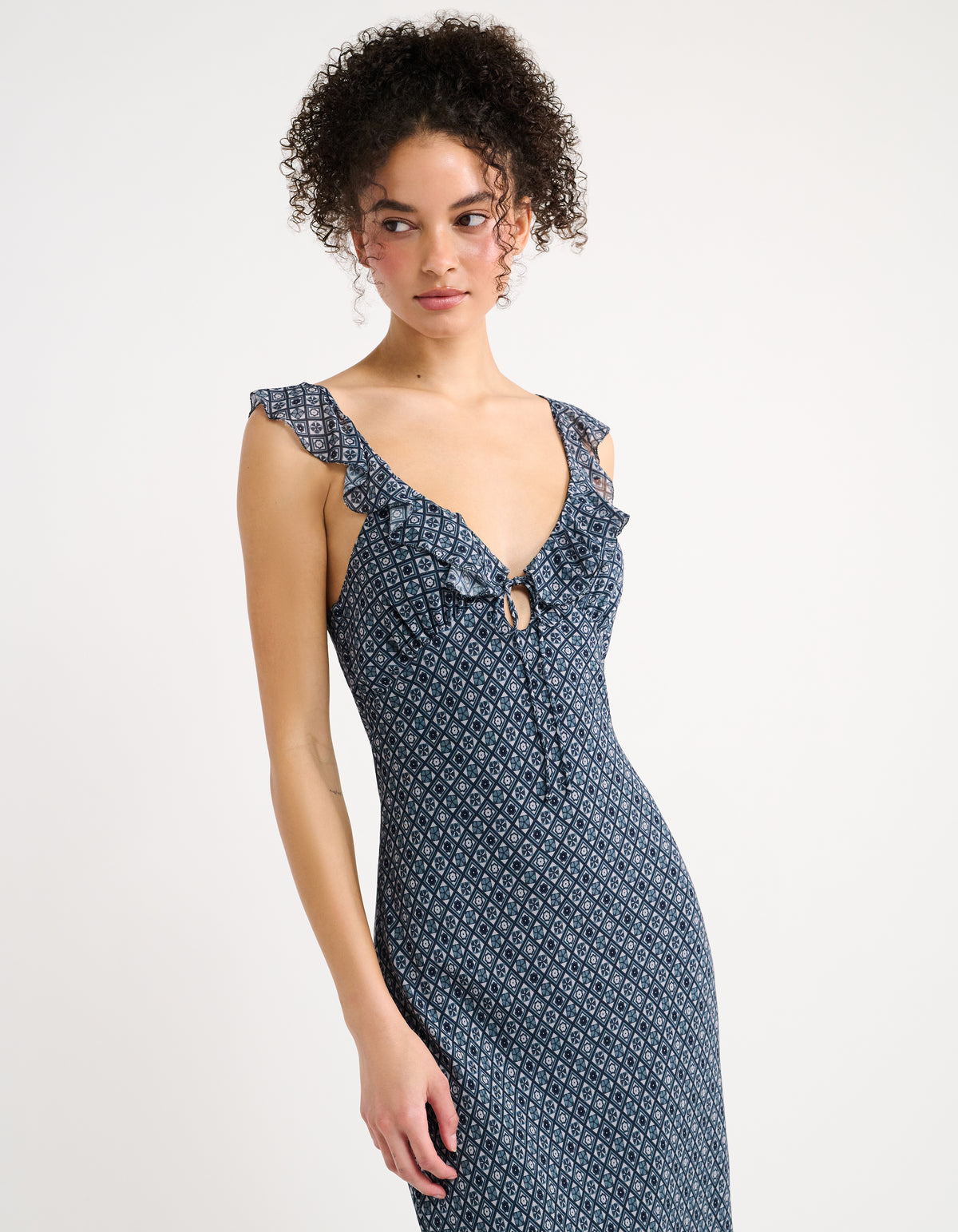 Butterfly Midi Dress | Mediterranean Tile