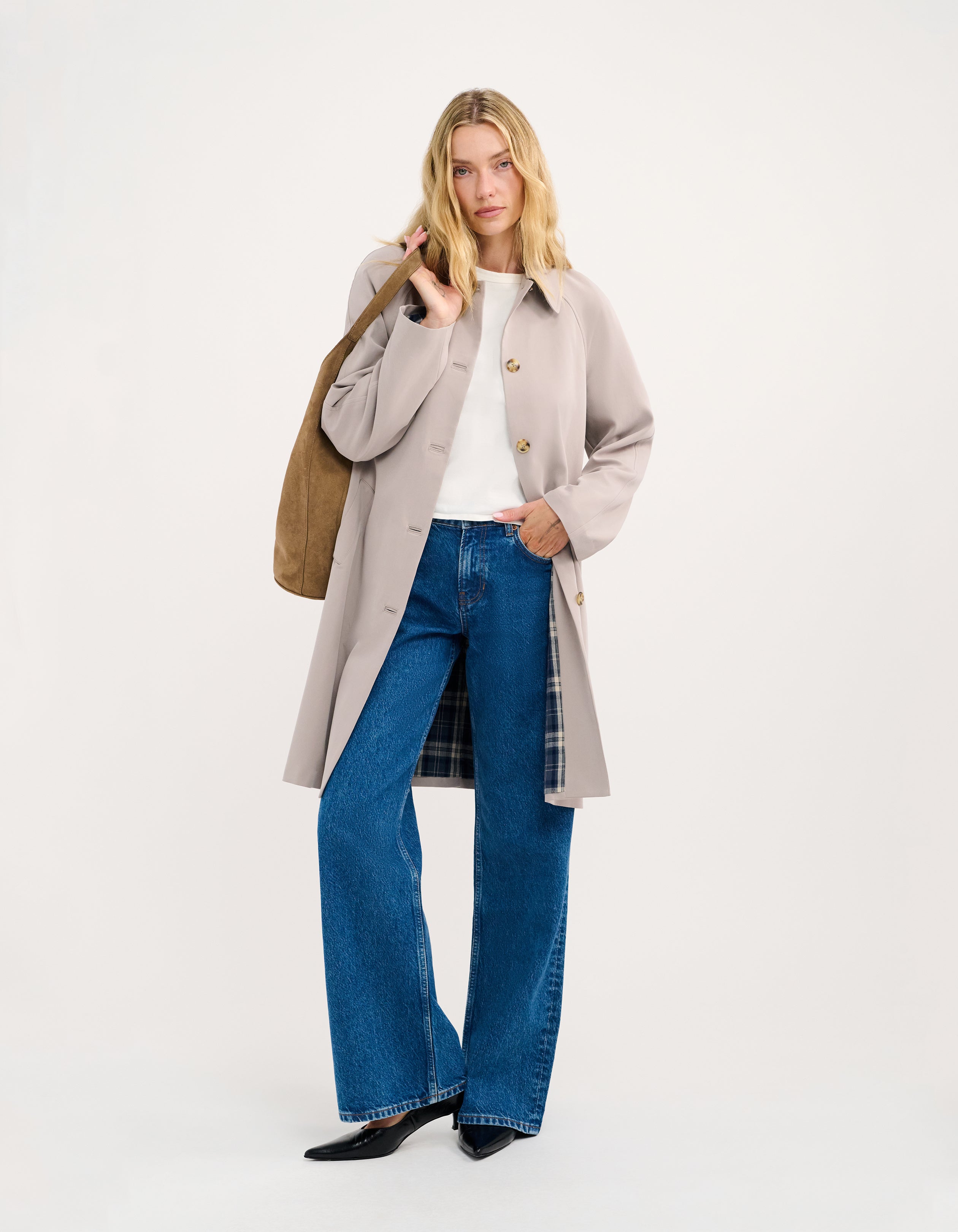 Car Coat in Oyster | Shop Women's Trench Coats – Rumored