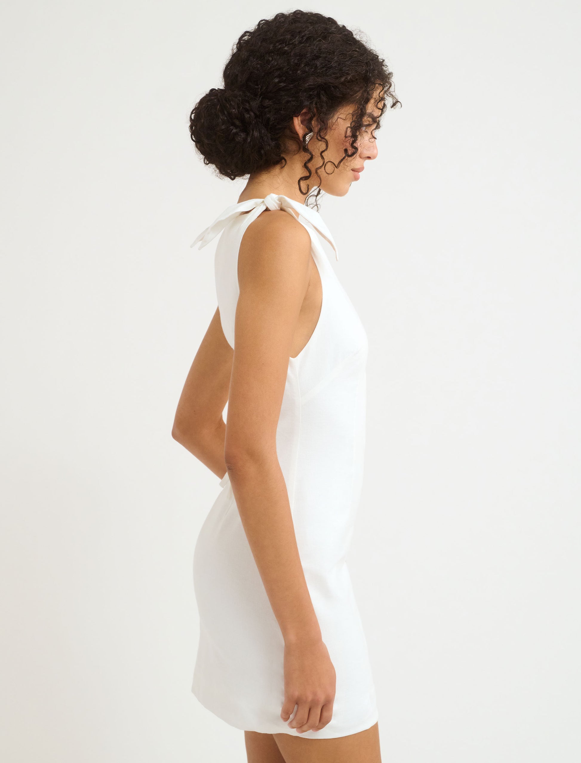 Coastal Mini Dress | White Linen Coastal Mini Dress | White Linen