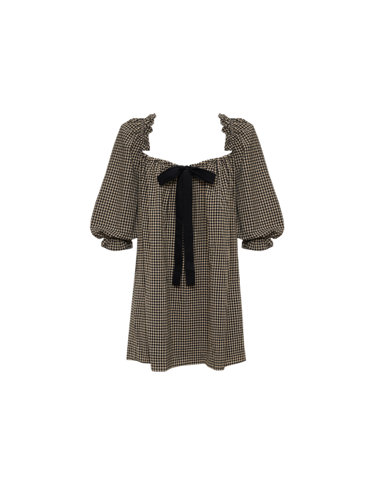 Darling Mini Dress | Black Gingham - Mini Dress