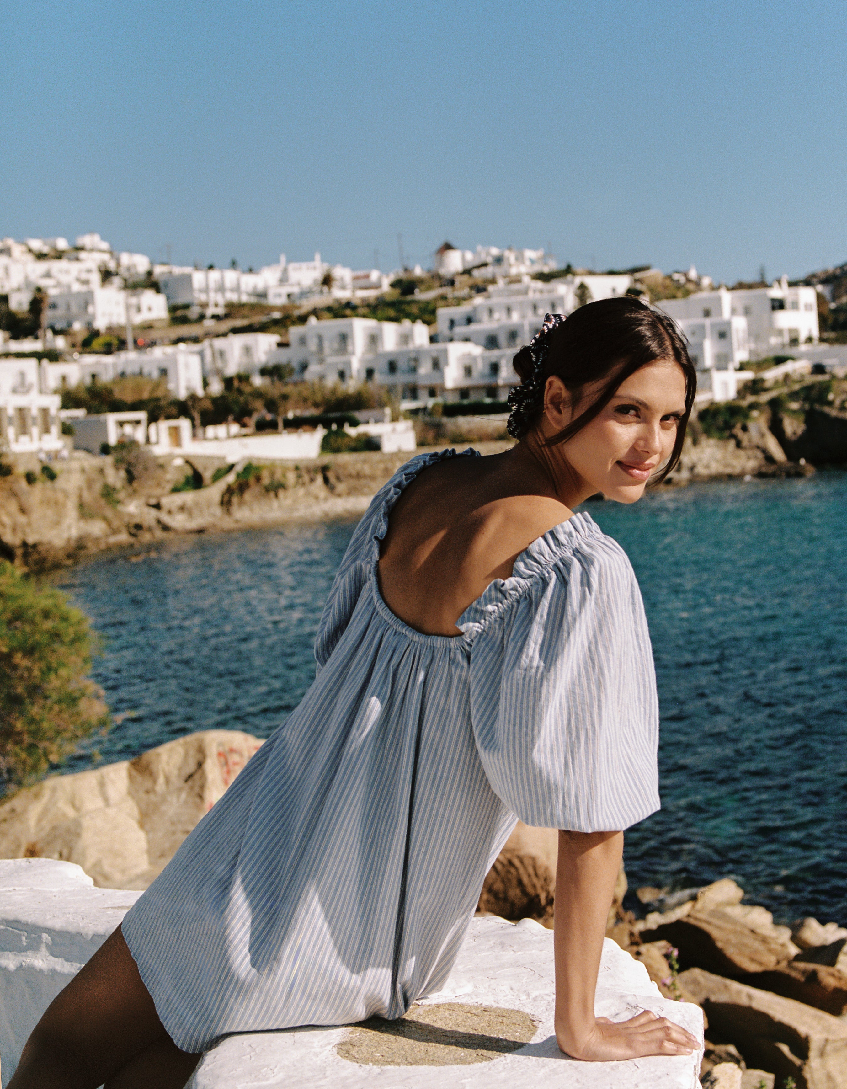 Women's Cotton Darling Mini Dress in Laguna Stripe | Shop Rumored