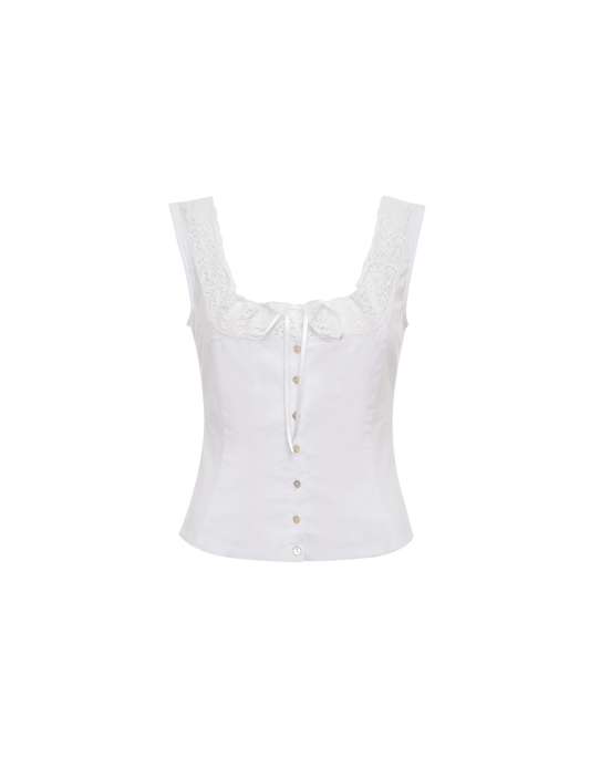 Decolletage Top | White