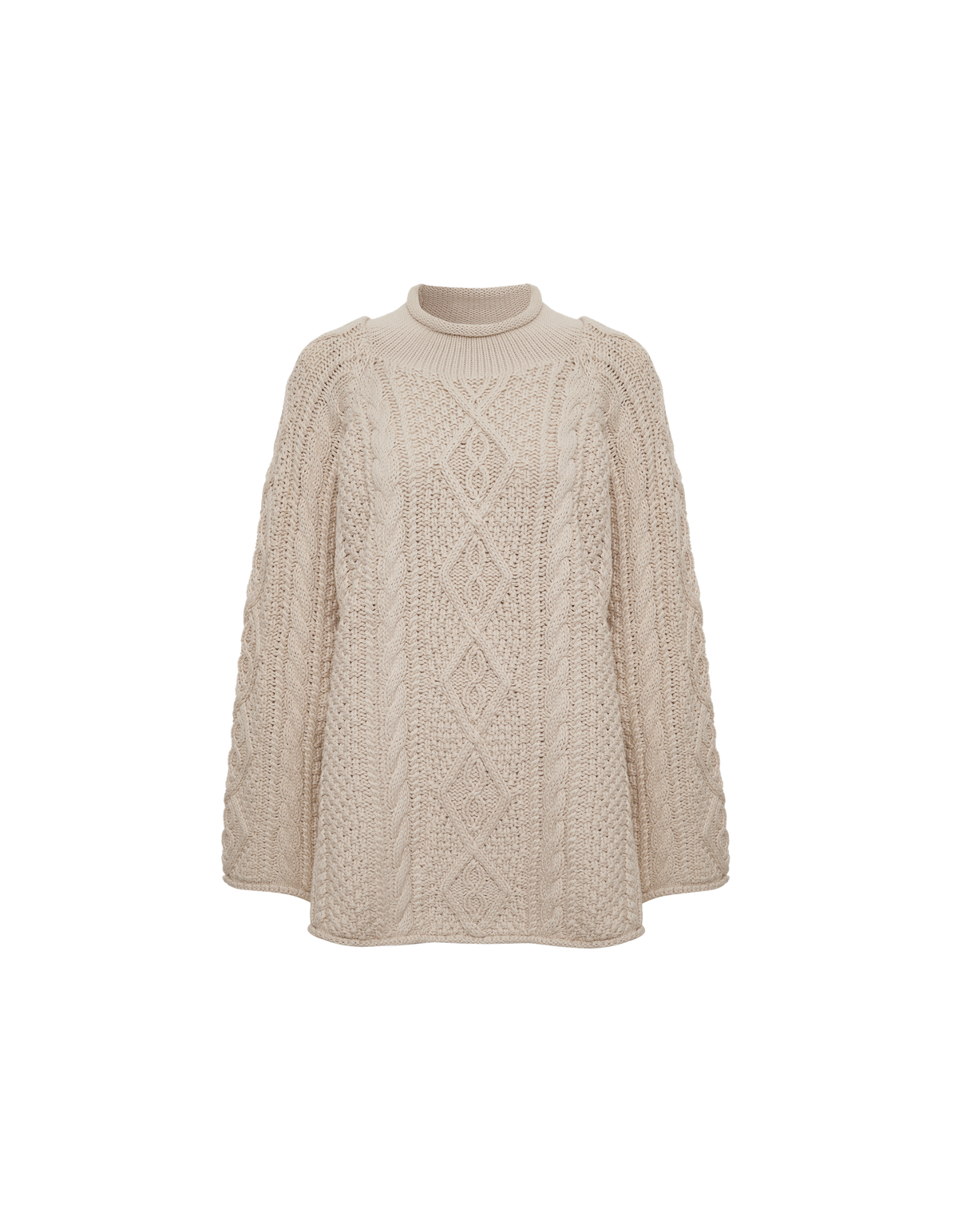 Mock Neck Long Sleeve Knit Textured Sweater