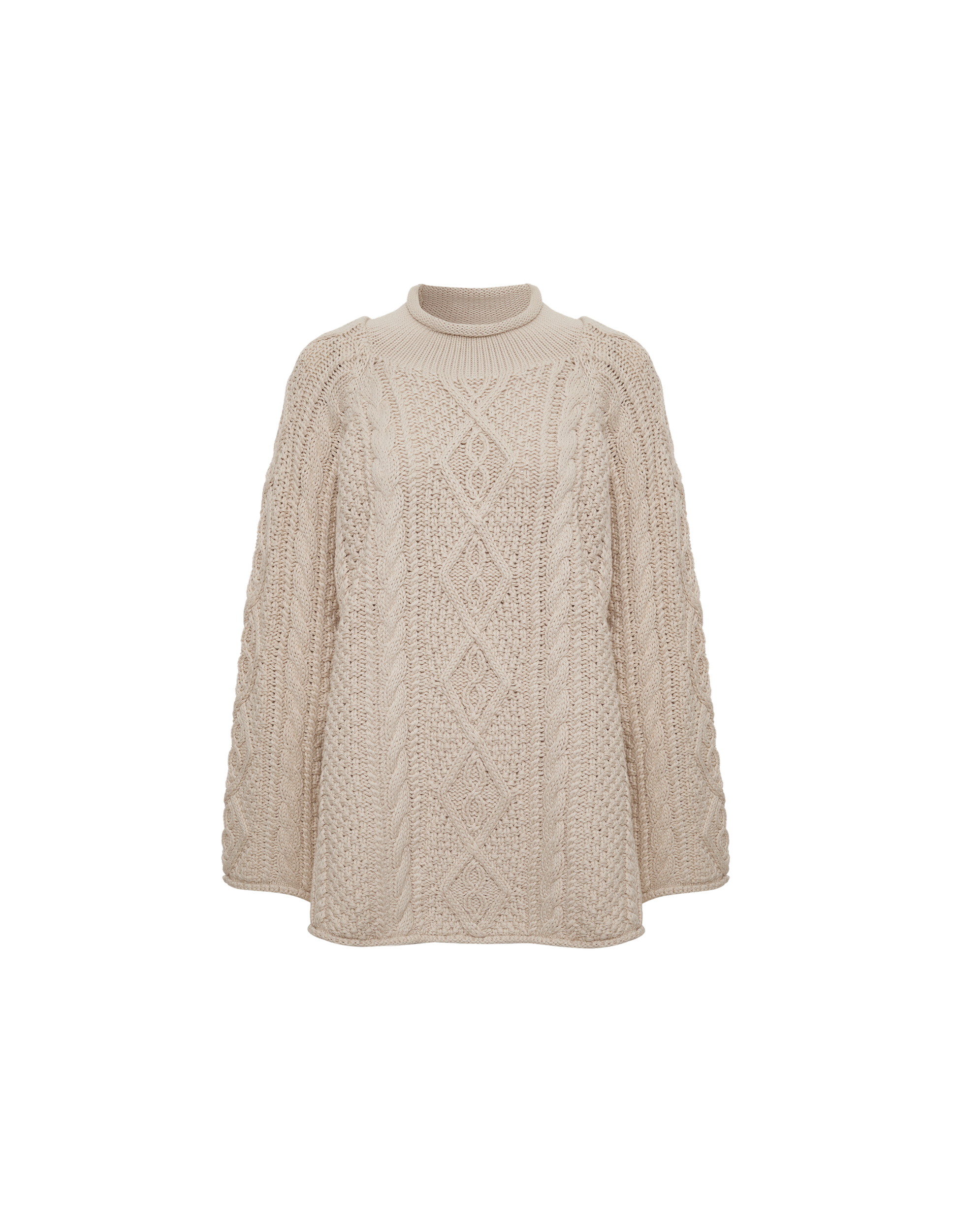Mock Neck Long Sleeve Knit Textured Sweater