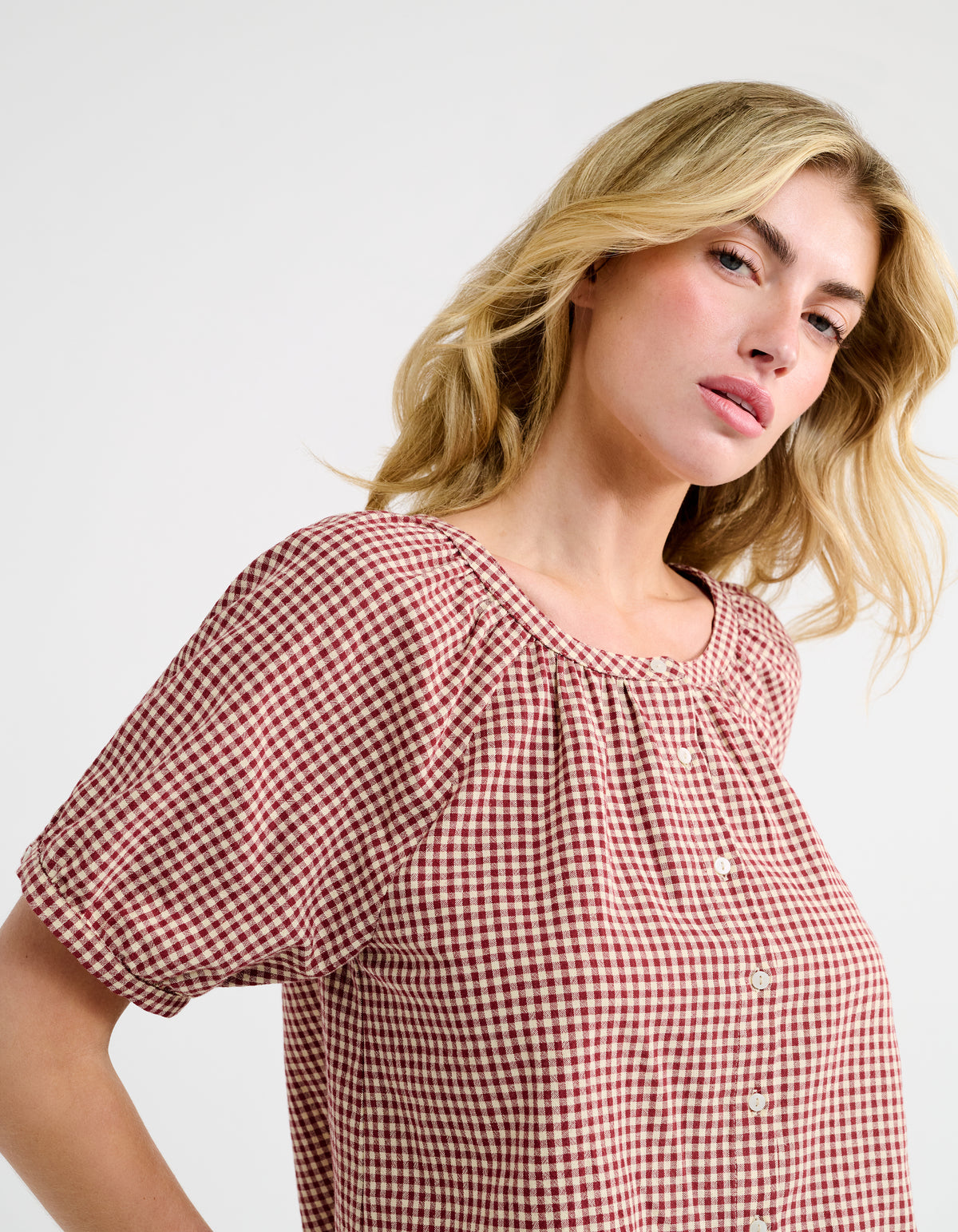Eden Prairie Blouse | Barn Red Gingham