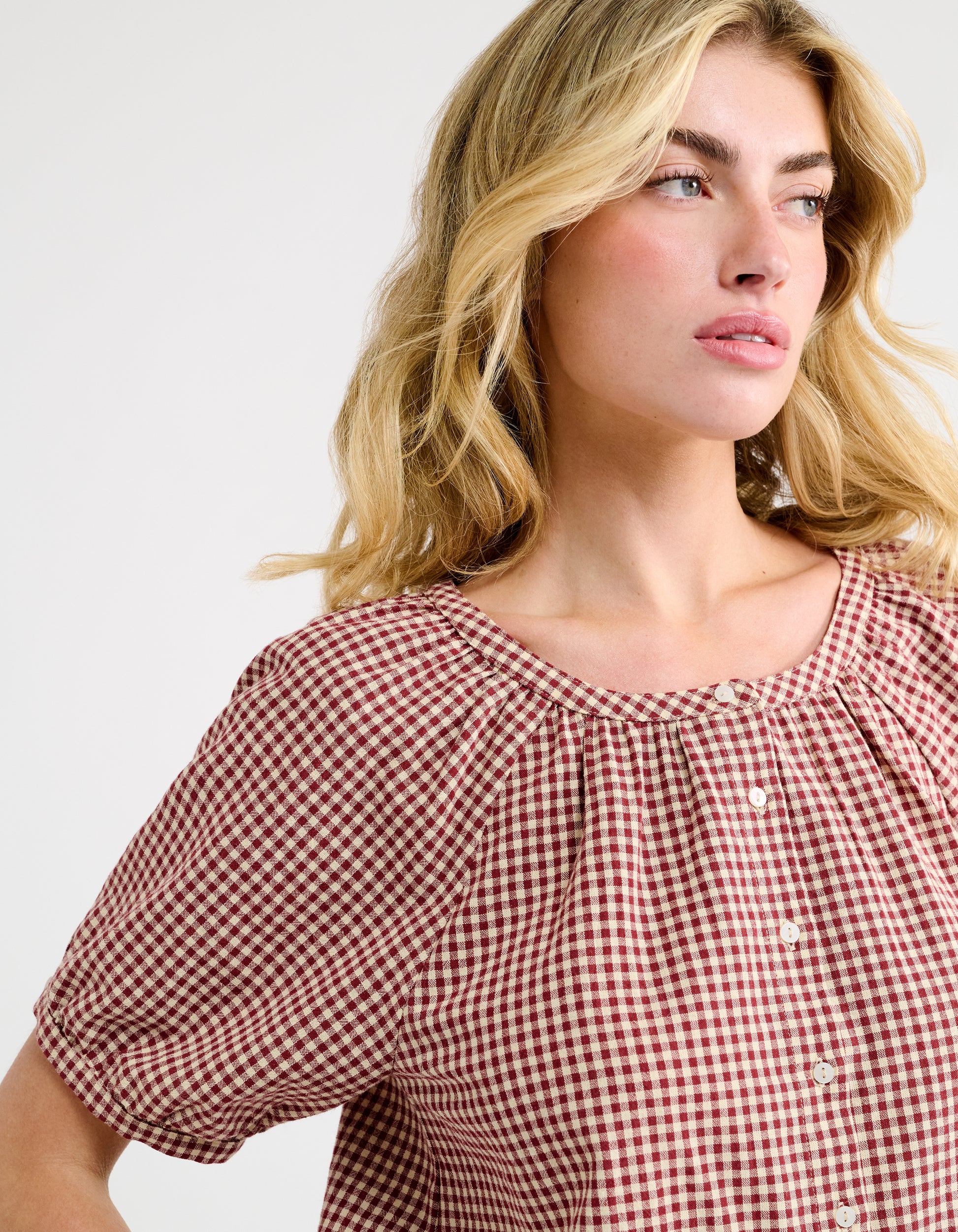 Eden Prairie Blouse | Barn Red Gingham