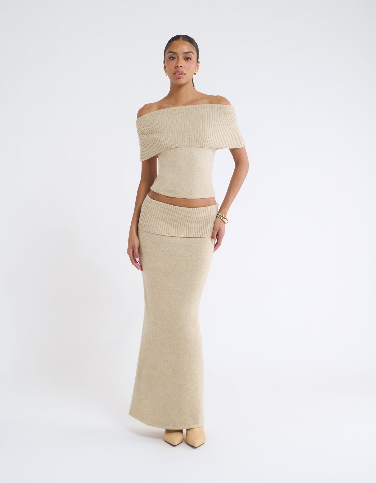 Fairfield Foldover Maxi Skirt | Latte