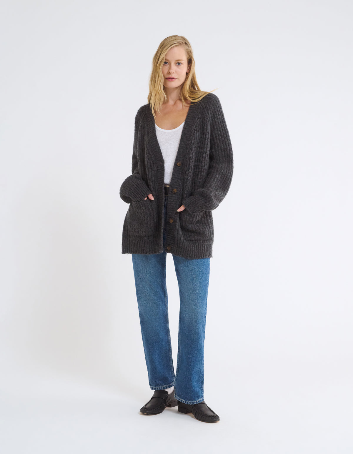 Fisherman Cardigan | Charcoal Heather Gray
