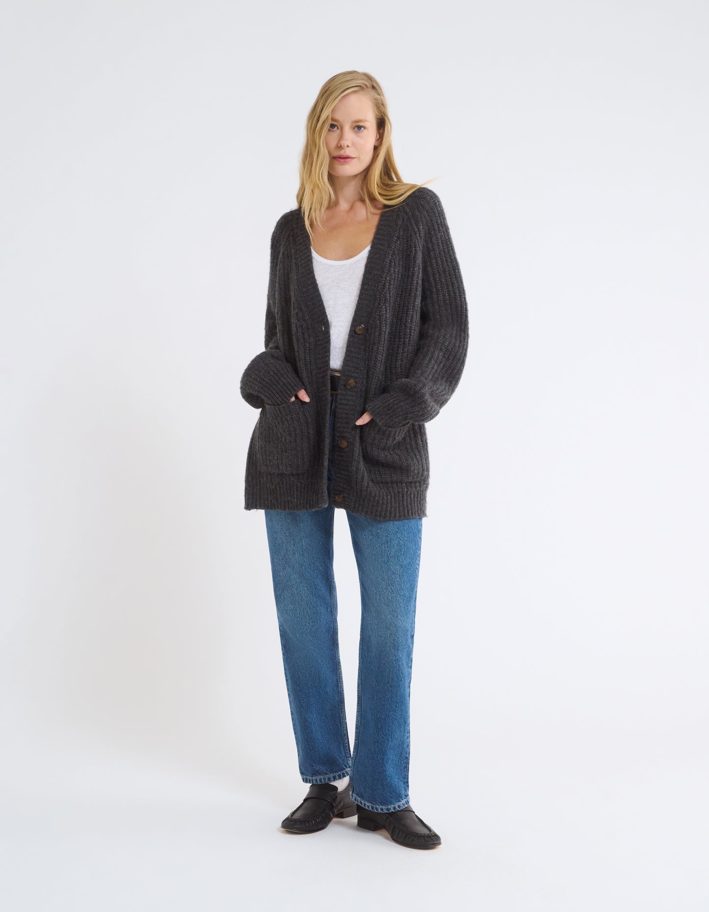 Fisherman Cardigan | Charcoal Heather Gray