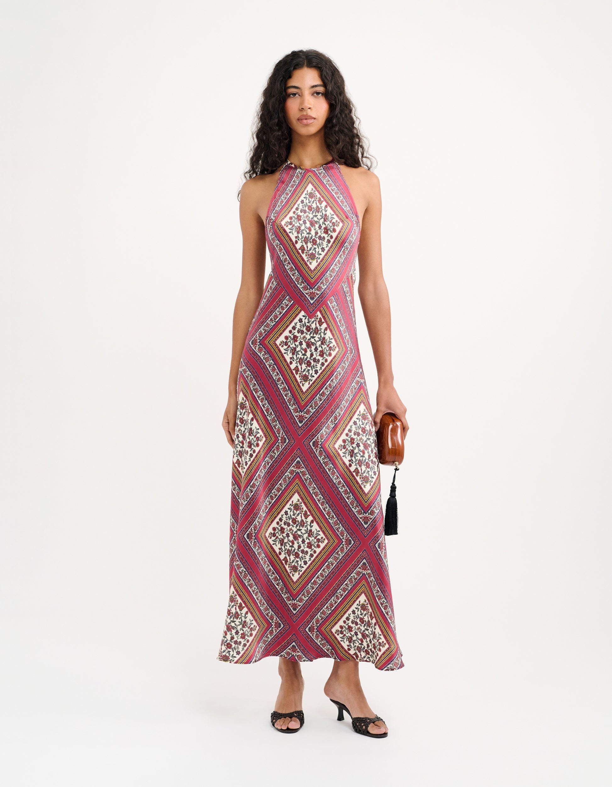 maxi and midi dresses Multicolor Floral High Neck Balloon Sleeve Dress Featuring a midi length Hartwell Maxi Dress | Boheme