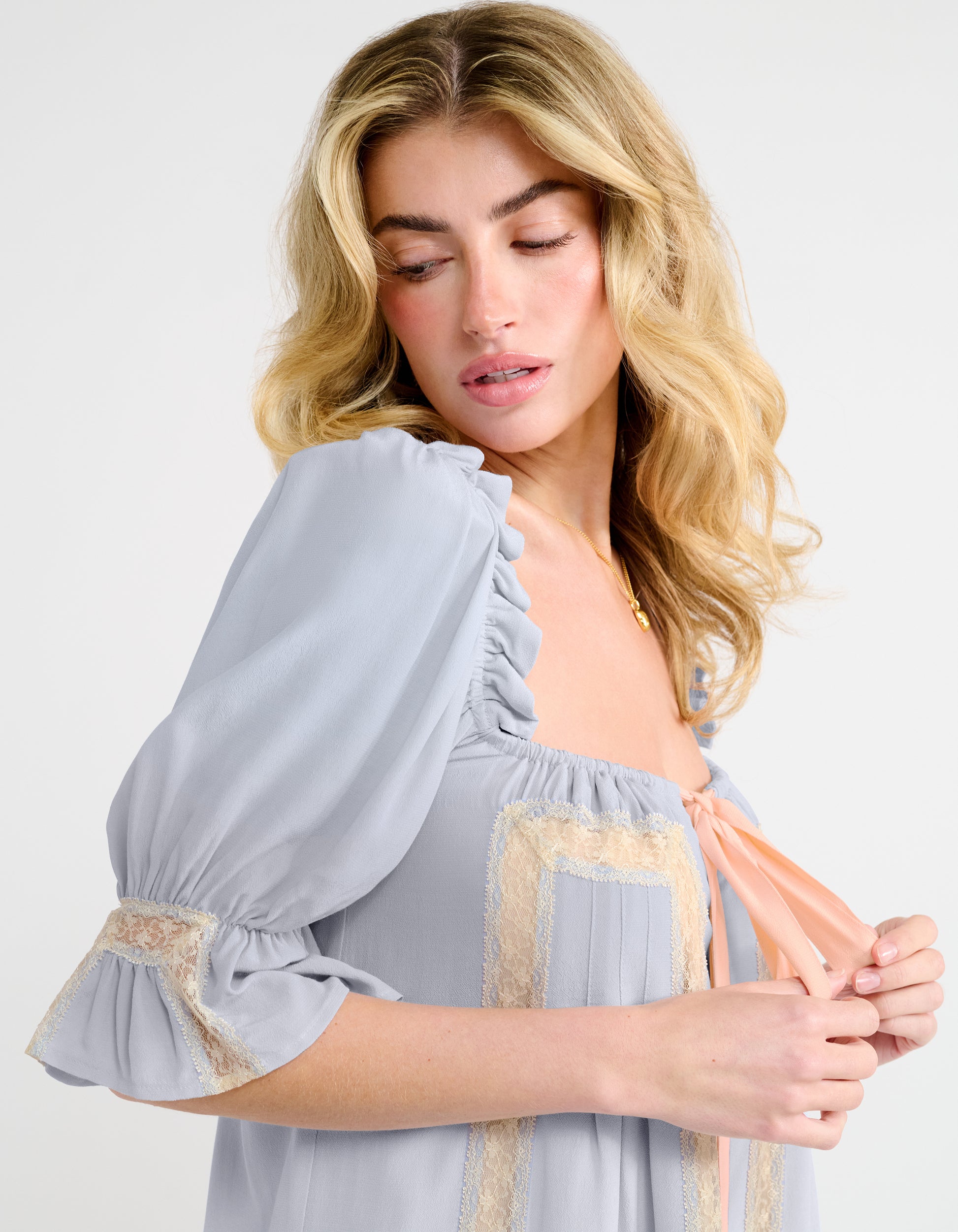 Heirloom Mini Dress | French Blue | Size XS | Rumored Clothing Heirloom Mini Dress | French Blue | Size XS | Rumored Clothing