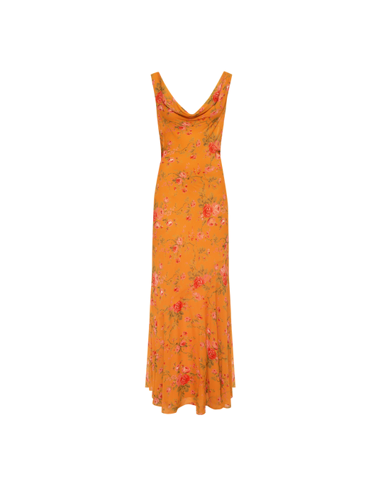 Hollywood Gown | Tangerine Bloom - Gown