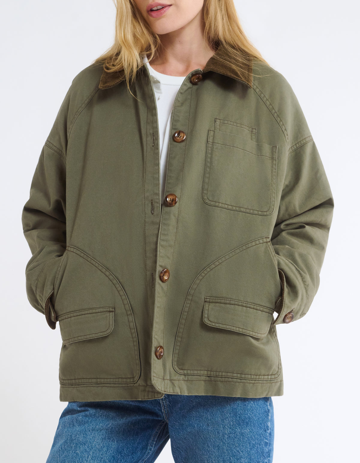 Homestead Barn Jacket with corduroy collar and sleeve trim 
