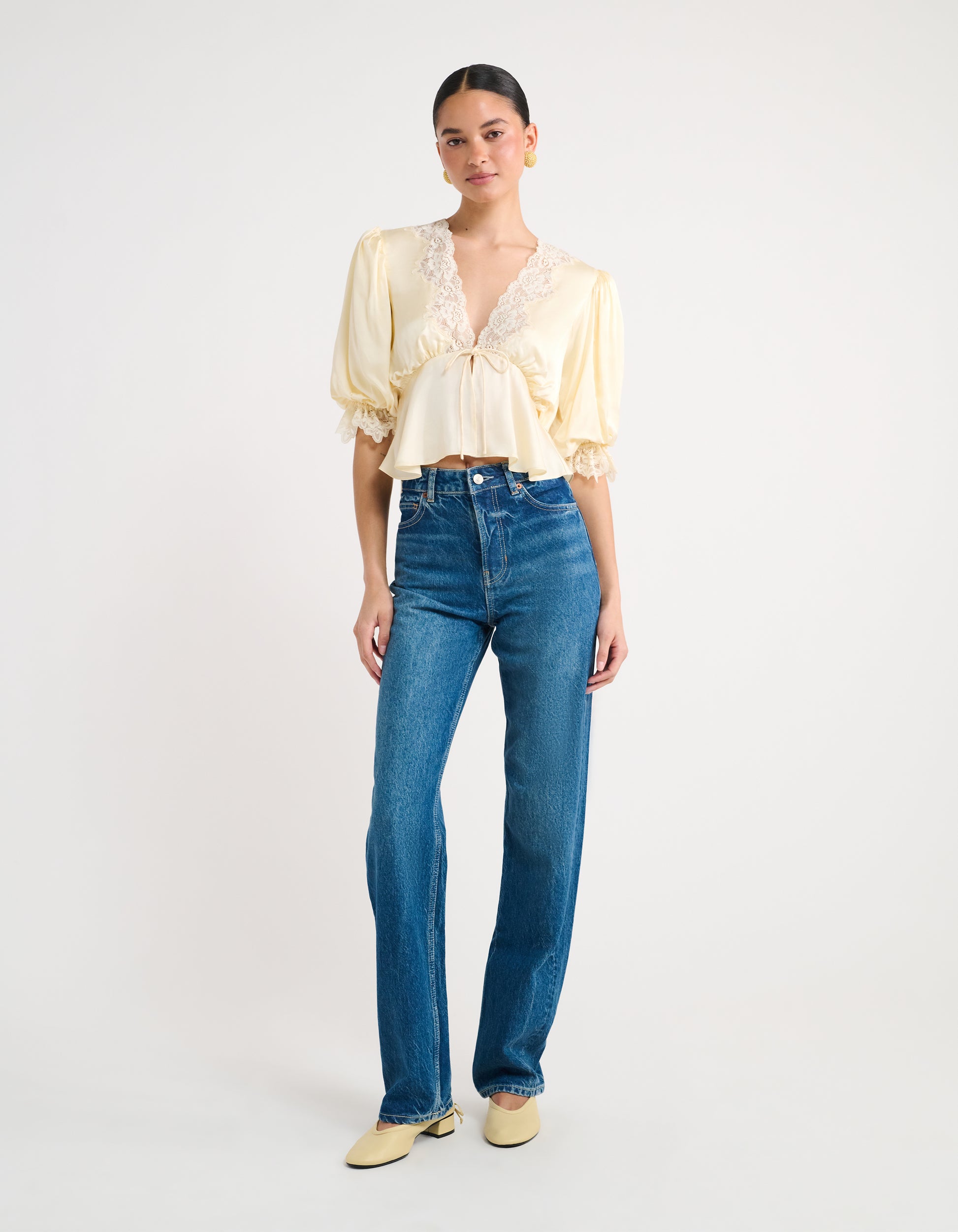 Honey Blouse in Custard