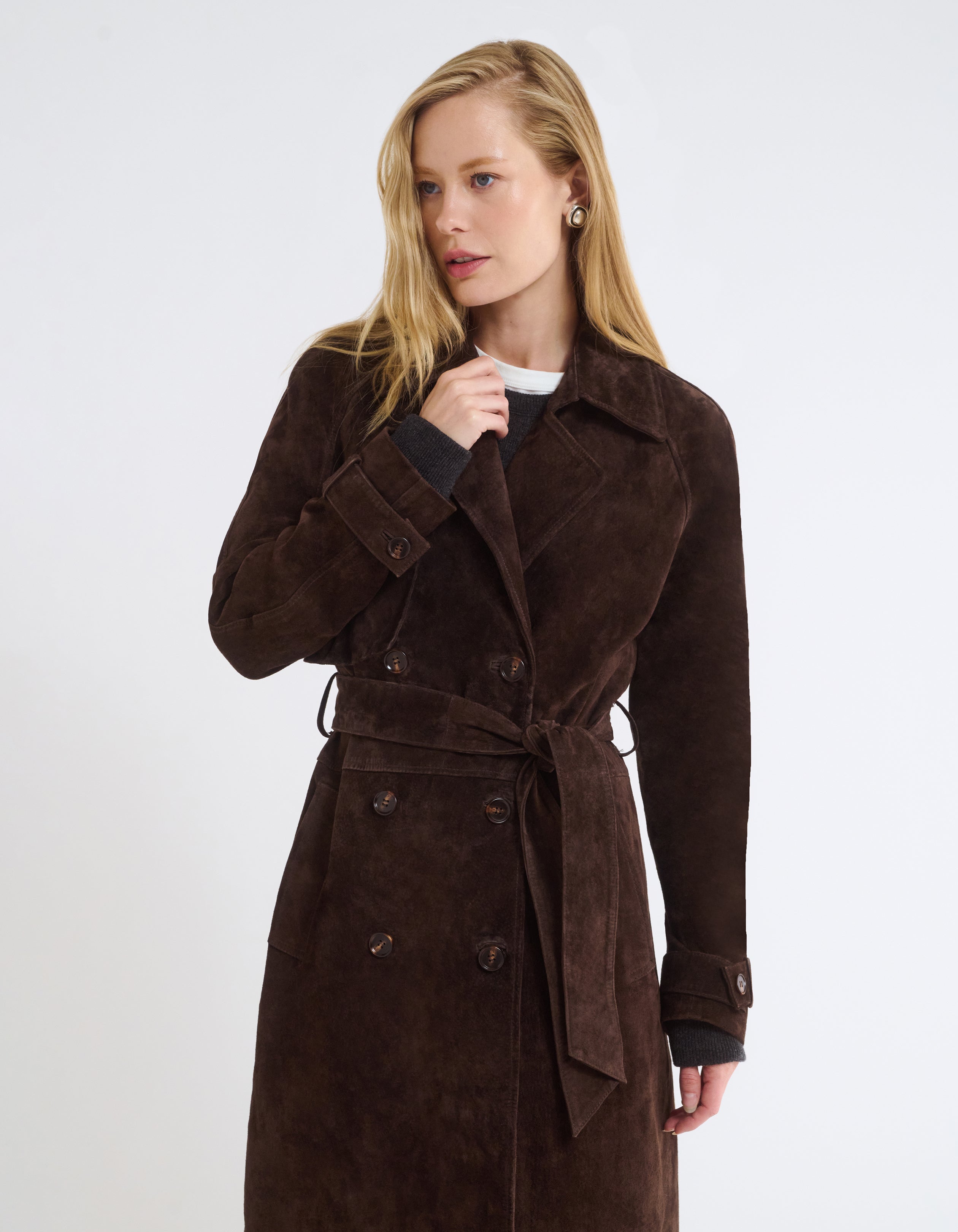 Kennedy Trench in Espresso Suede | Shop Women's Jackets – Rumored