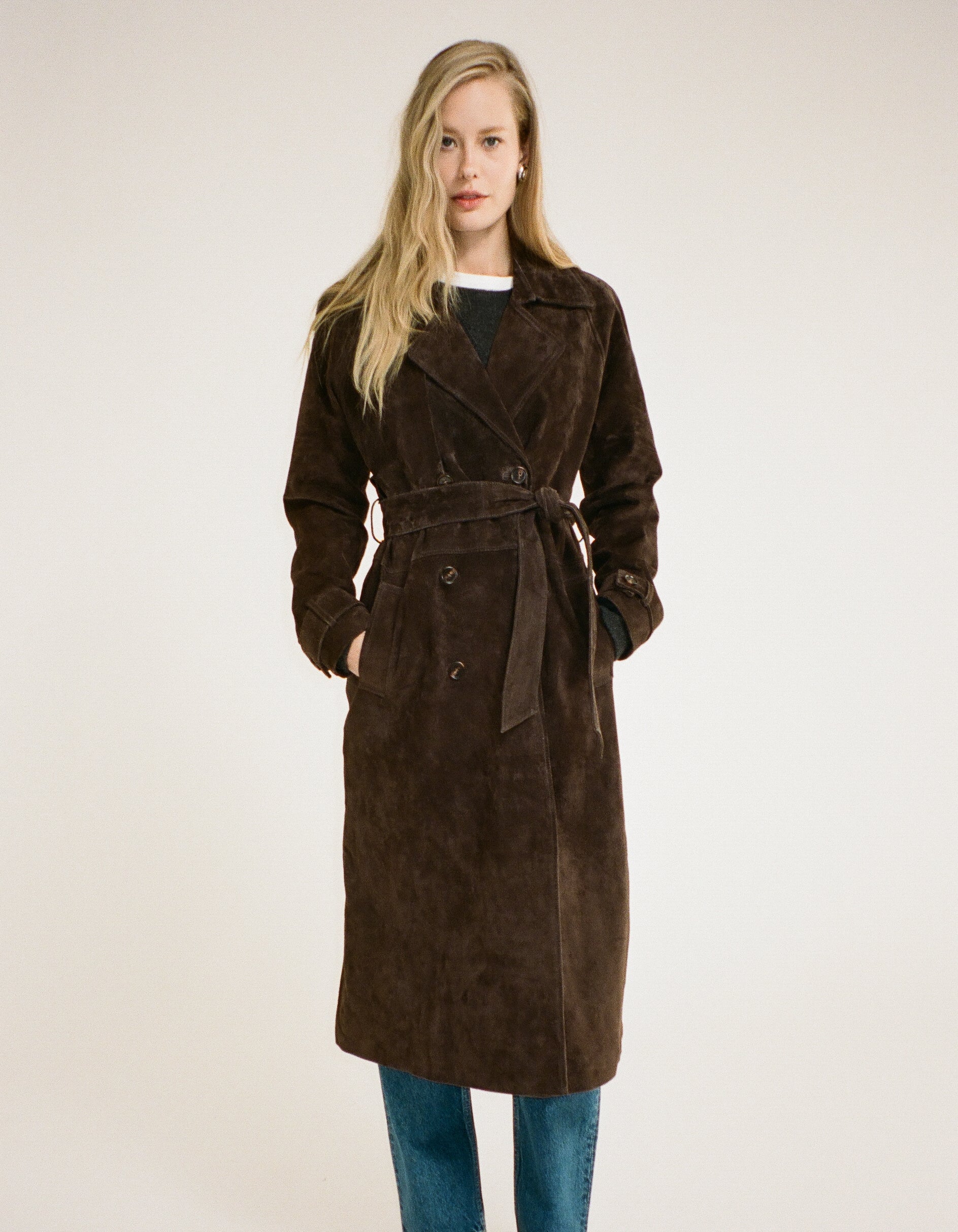 Kennedy Trench in Espresso Suede | Shop Women's Jackets – Rumored